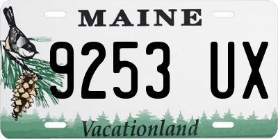 ME license plate 9253UX