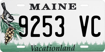 ME license plate 9253VC