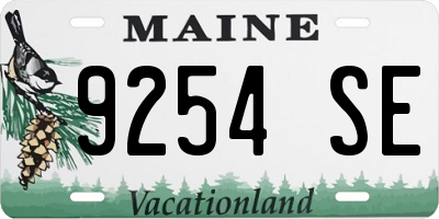 ME license plate 9254SE