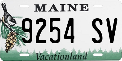 ME license plate 9254SV