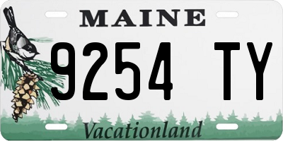 ME license plate 9254TY