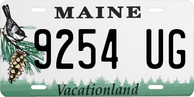 ME license plate 9254UG