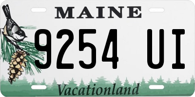 ME license plate 9254UI