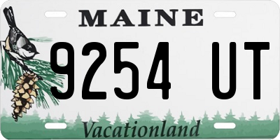 ME license plate 9254UT