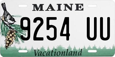 ME license plate 9254UU