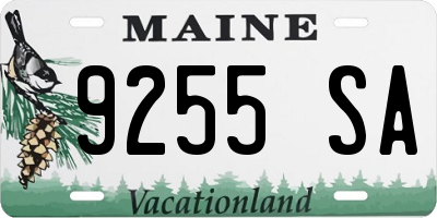 ME license plate 9255SA