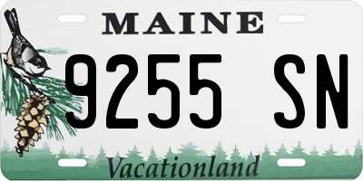 ME license plate 9255SN