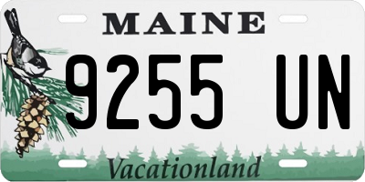 ME license plate 9255UN