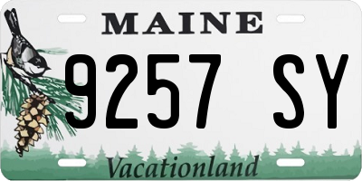 ME license plate 9257SY