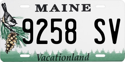 ME license plate 9258SV