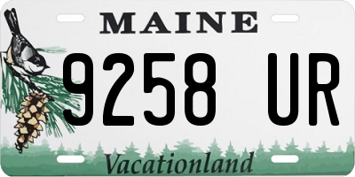 ME license plate 9258UR