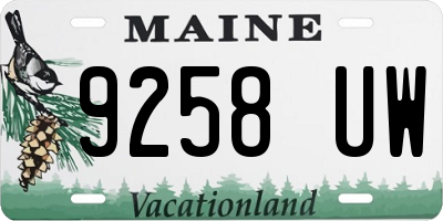 ME license plate 9258UW