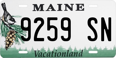 ME license plate 9259SN