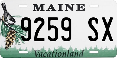 ME license plate 9259SX