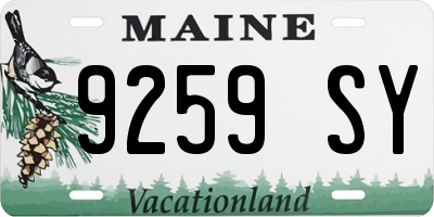 ME license plate 9259SY