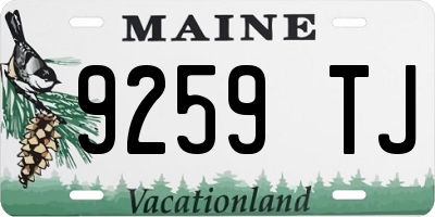 ME license plate 9259TJ