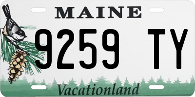 ME license plate 9259TY