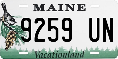 ME license plate 9259UN
