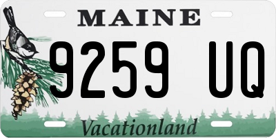 ME license plate 9259UQ