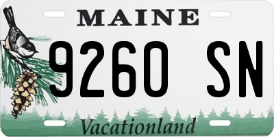 ME license plate 9260SN