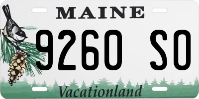 ME license plate 9260SO