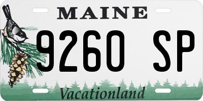 ME license plate 9260SP