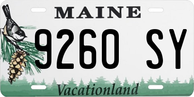 ME license plate 9260SY