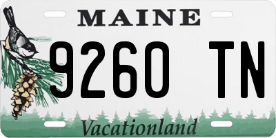 ME license plate 9260TN