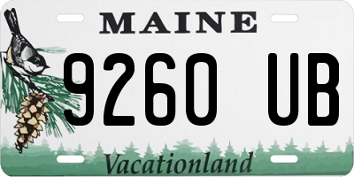 ME license plate 9260UB