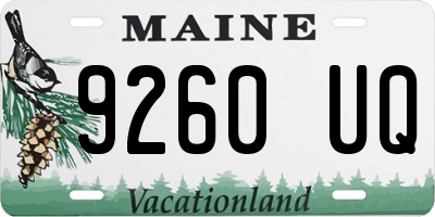 ME license plate 9260UQ