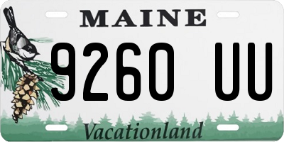 ME license plate 9260UU