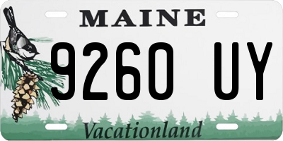 ME license plate 9260UY