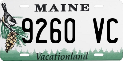 ME license plate 9260VC