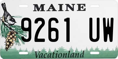 ME license plate 9261UW