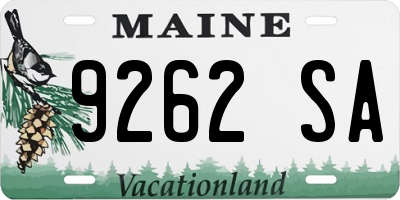 ME license plate 9262SA