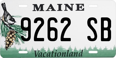 ME license plate 9262SB