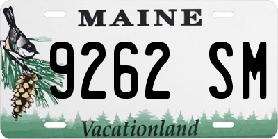 ME license plate 9262SM
