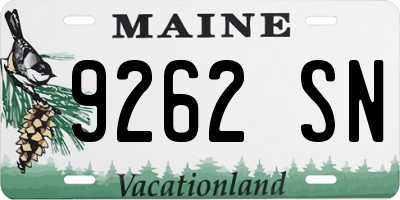 ME license plate 9262SN