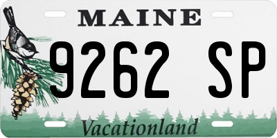 ME license plate 9262SP