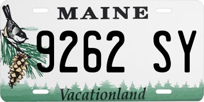 ME license plate 9262SY