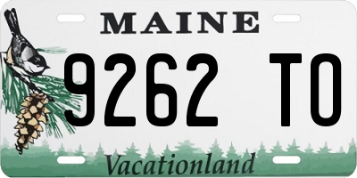 ME license plate 9262TO
