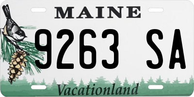 ME license plate 9263SA