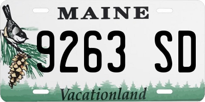 ME license plate 9263SD