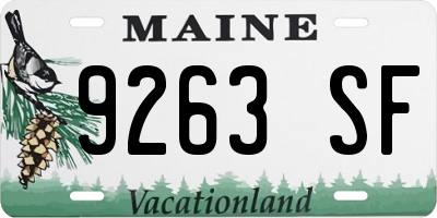 ME license plate 9263SF