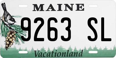 ME license plate 9263SL