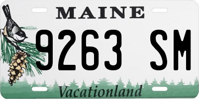 ME license plate 9263SM