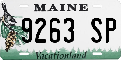 ME license plate 9263SP