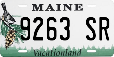ME license plate 9263SR