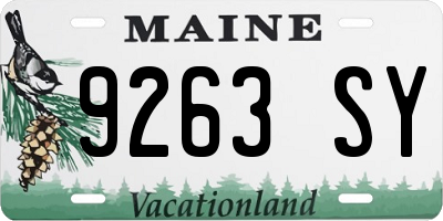ME license plate 9263SY