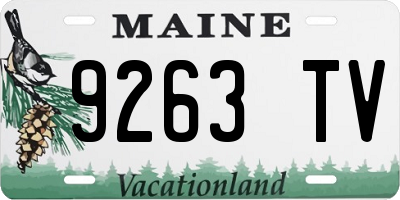 ME license plate 9263TV